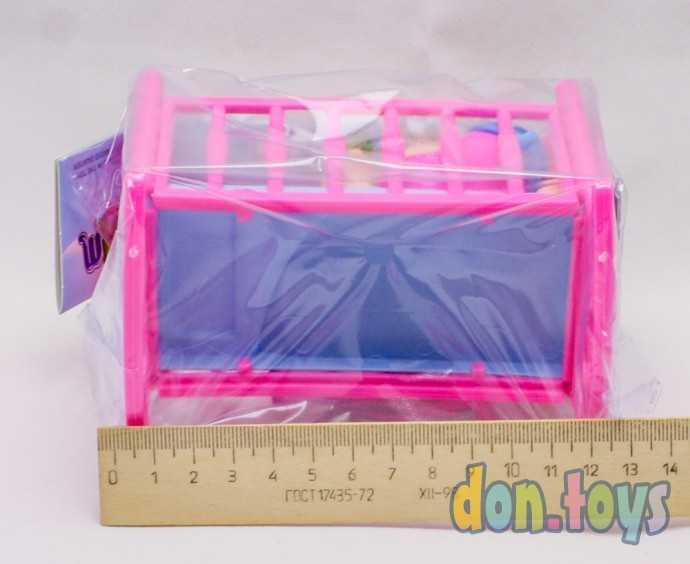 Пупс с кроваткой и аксессуарами, арт. 9016, фото 4