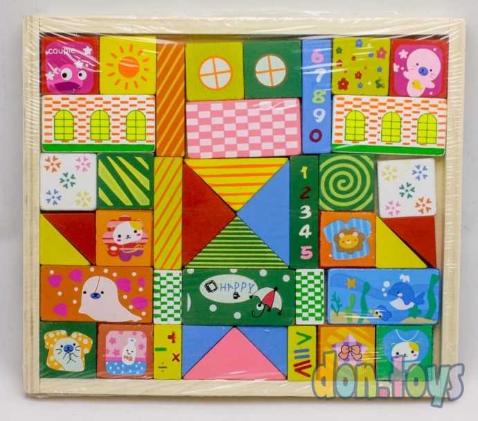 Деревянный конструктор Цветной, 41 деталь, арт. 29841, фото 1