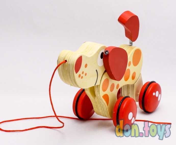 Деревянная игрушка Каталка Собачка, арт. MD0988, фото 1