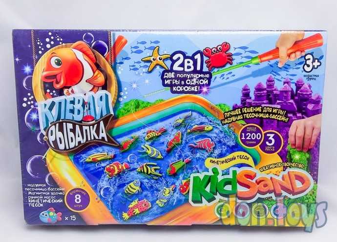 Игра настольная 2 в 1 Клевая рыбалка и кинетический песок", фото 1