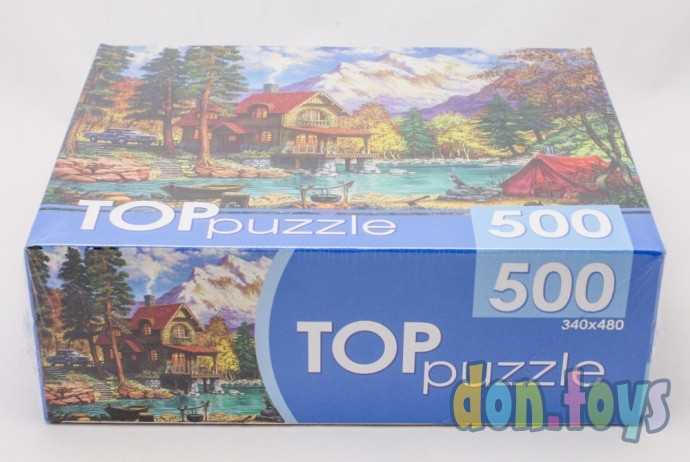 ​TOPpuzzle Пазлы 500 элементов, Домик у озера в горах, арт. ХТП500-6819, фото 2