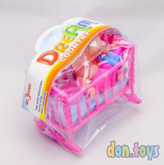 Пупс с кроваткой и аксессуарами, арт. 9016, фото 2