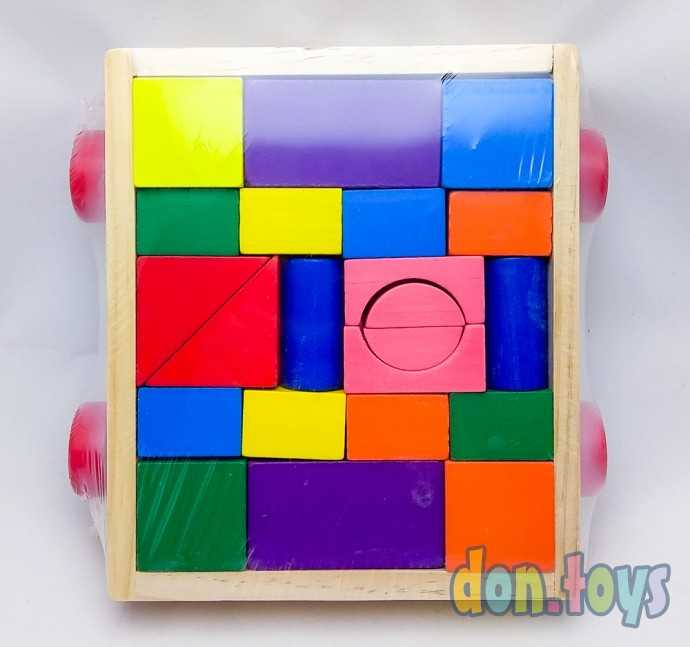 Конструктор деревянные блоки с каталкой, арт. 93-120, фото 6