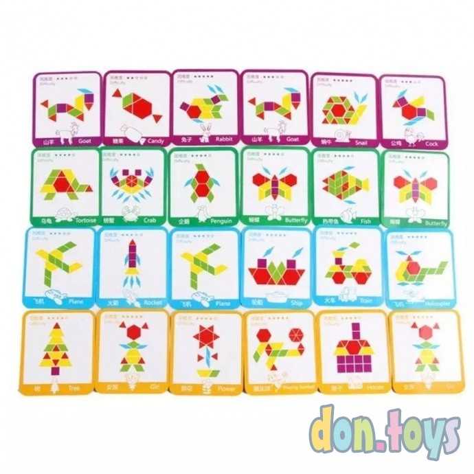 Логическая игра деревянные Шаблонные блоки, 130 дет., арт. 1030071, фото 4