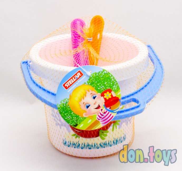 Песочный набор №131.Ведро 1,4 л термо, совок 19 см, грабли 19 см, арт. 01831, фото 4