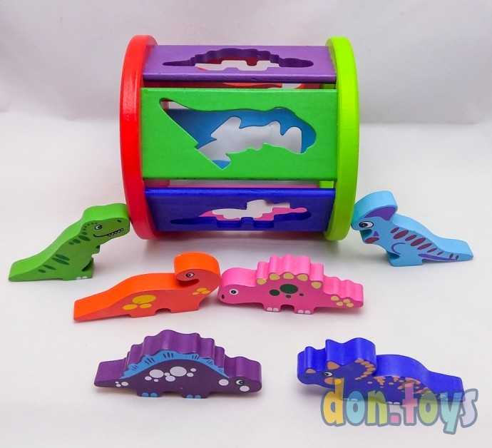 Деревянный сортер с часами Динозавры, фото 8