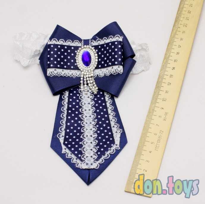 Галстук для школы Горошек со стразами, фото 3