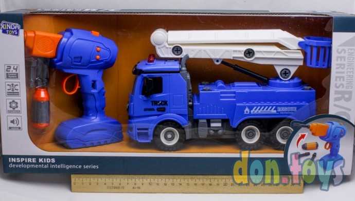 Машина р/у Вышка контруктор Пульт-шуруповерт, звук, арт. BS-R6, фото 1