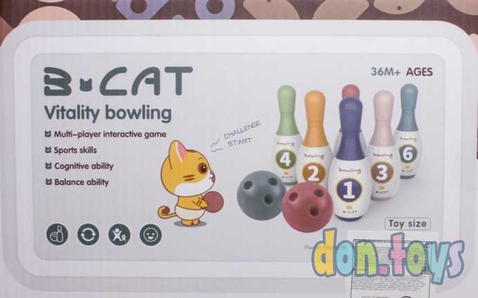 Боулинг «Котята», 6 кеглей 15х5 см, 2 мяча d=8см, арт. 7532897, фото 9