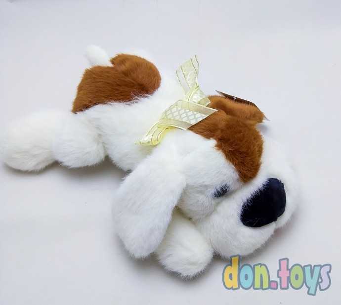 Мягкая игрушка Щенок с бантом лежит, фото 1