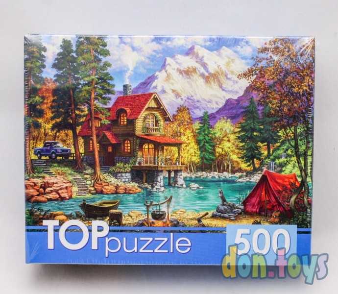​TOPpuzzle Пазлы 500 элементов, Домик у озера в горах, арт. ХТП500-6819, фото 1