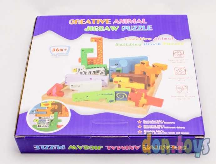 Деревянный креативный пазл-головоломка Животные, арт. 1030110, фото 4