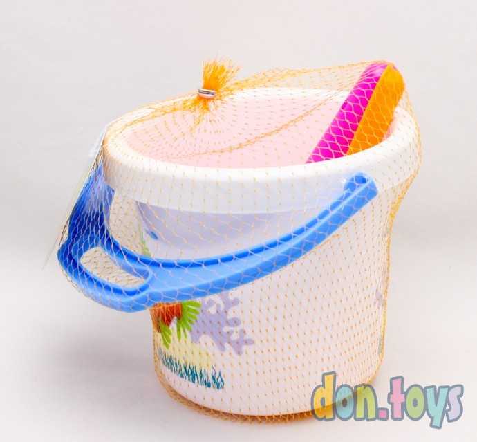 Песочный набор №131.Ведро 1,4 л термо, совок 19 см, грабли 19 см, арт. 01831, фото 3