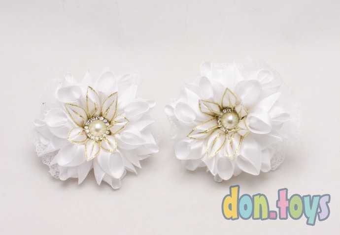 ​Резинки для волос Белые цветочки звездочки, фото 1