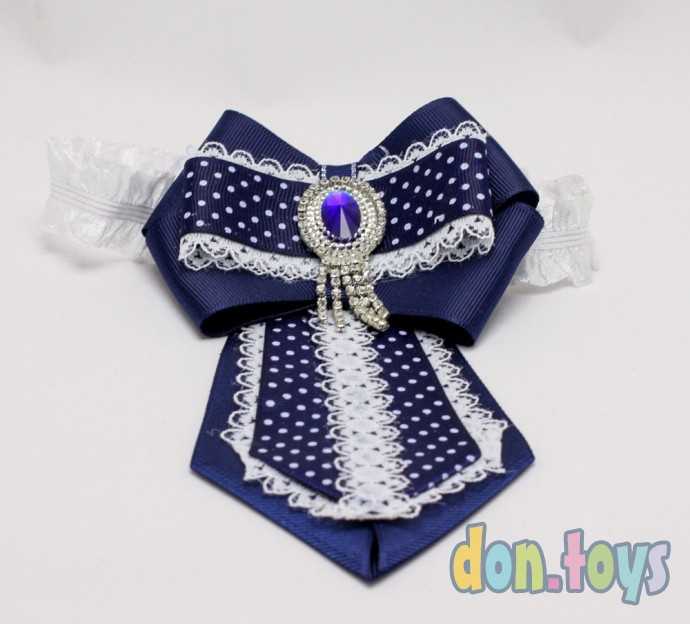 Галстук для школы Горошек со стразами, фото 2