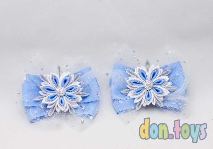 Голубые резинки для волос Снежинки-звездочки, 2 шт., фото 2