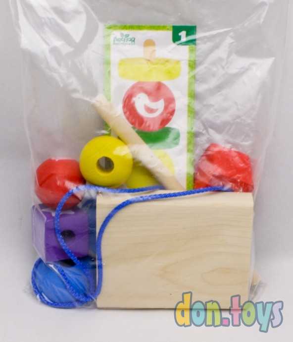 Деревянная пирамидка, цвета и формы, 9 деталей, арт. 20150 (4282598), фото 5