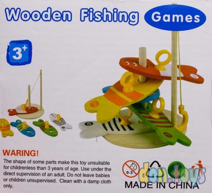 Деревянная рыбалка с колечками 4 рыбки, Wooden Fishing, арт. 779064, фото 4