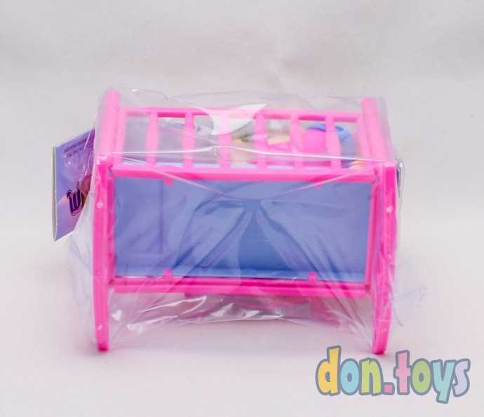 Пупс с кроваткой и аксессуарами, арт. 9016, фото 6