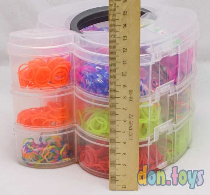 Набор резиночек для плетения в пластиковом боксе 3 этажа, фото 6