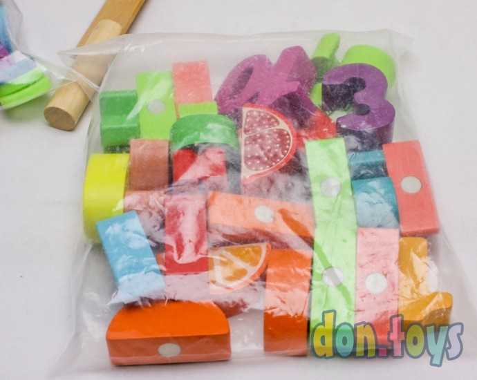 Деревянный набор "Учимся считать"+ Фрукты нарезка, фото 12