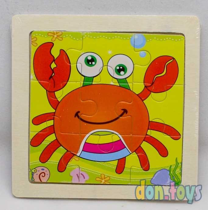 Деревянная пазл-рамка "Крабик" (9 элементов), арт. AN02295, фото 1