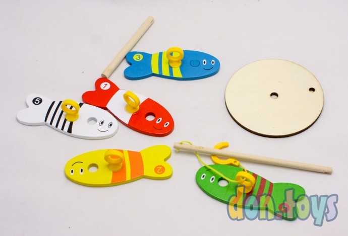 Деревянная рыбалка с колечками 4 рыбки, Wooden Fishing, арт. 779064, фото 2
