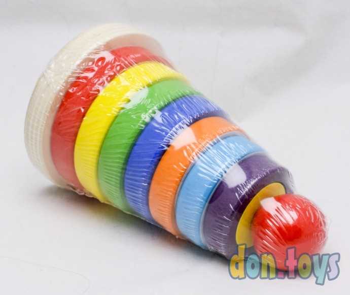 Логическая пирамида 2 в 1 с геометрическими вкладышами, фото 9