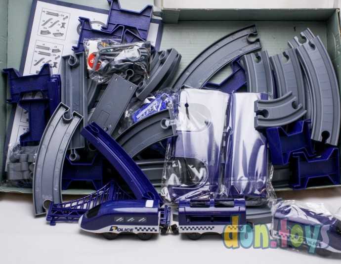 Железная дорога Полиция, 92 детали, 4 машинки, арт. AU6882AB, фото 9