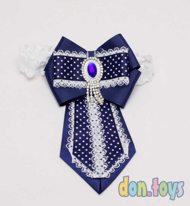 Галстук для школы Горошек со стразами, фото 1