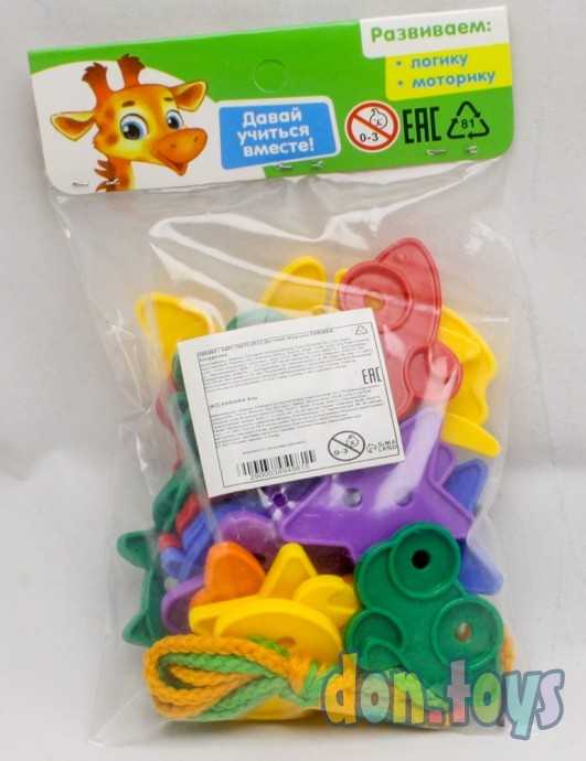 Шнуровка «Весёлые фигурки» под клапаном, 24 шт., по методике Монтессори, арт. 3894981, фото 2