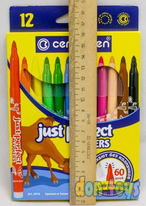 Фломастеры 12 цветов Centropen 2510 Perfect, 3.9 мм невысыхаемые, арт. 2468410, фото 4