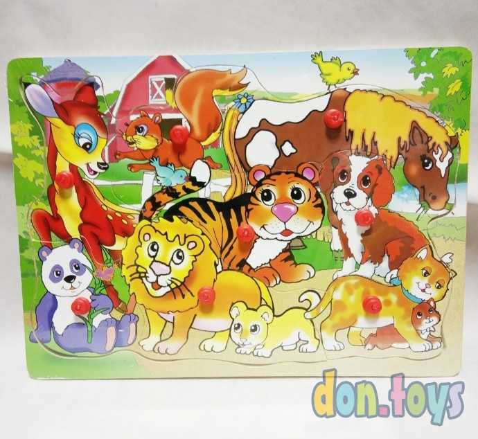 Деревянная рамка-вкладыш ЗООПАРК, арт. П-9752, фото 1