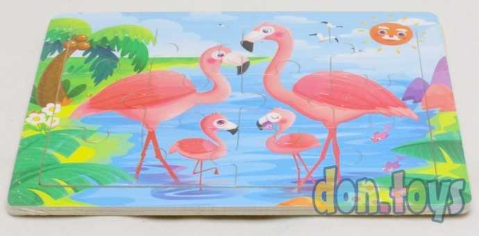 Деревянная пазл-рамка "ФЛАМИНГО" (12эл.), арт.AN02615, фото 3