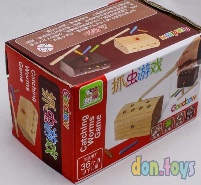 Магнитная игра "Поймай червячка" в деревянном сундуке, фото 4