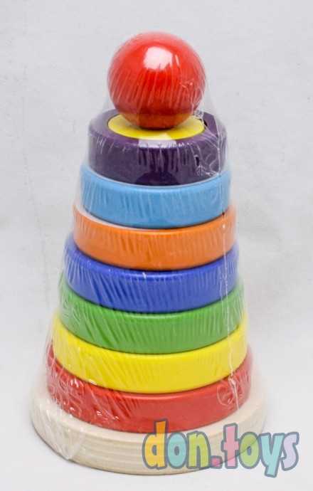 Логическая пирамида 2 в 1 с геометрическими вкладышами, фото 4