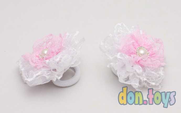 Резиночки для волос Кружевные цветочки, 2 шт., фото 2