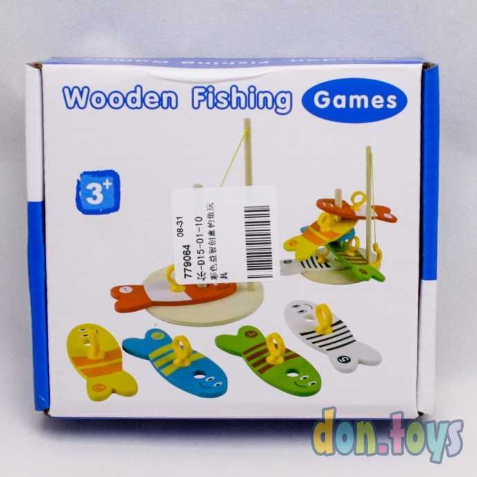 Деревянная рыбалка с колечками 4 рыбки, Wooden Fishing, арт. 779064, фото 1