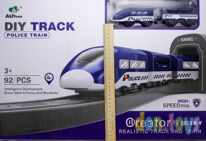 Железная дорога Полиция, 92 детали, 4 машинки, арт. AU6882AB, фото 6
