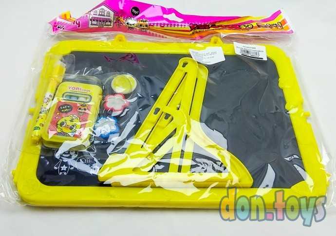 Доска магнитная двухсторонняя, под маркер и мел на подставках (мел, маркер, магниты), арт. 21658, фото 4