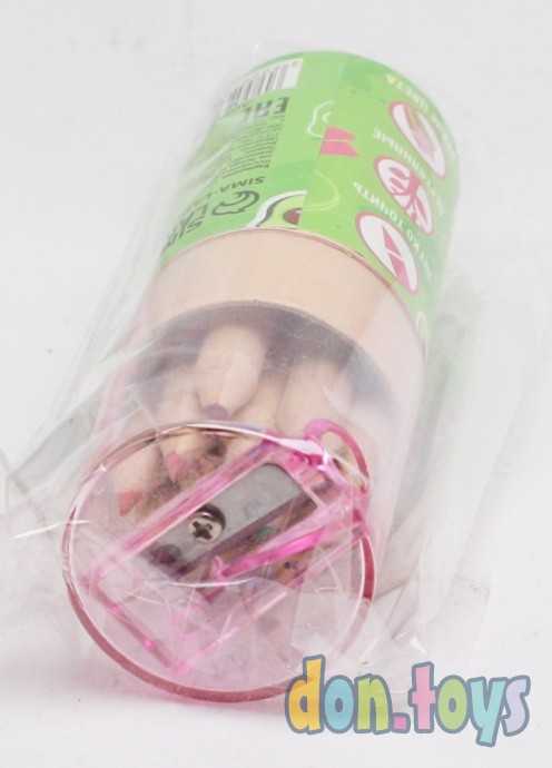 Набор цветных карандашей мини в тубусе «Авокотик», 12 шт, с точилкой, арт. 7688267, фото 3