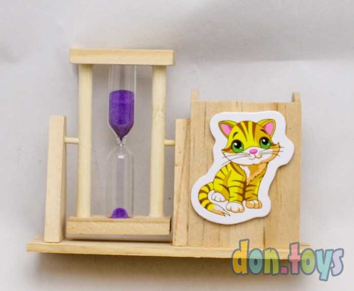 Деревянные Песочные часы с Тигренком, 12 см, арт. 02089, фото 1
