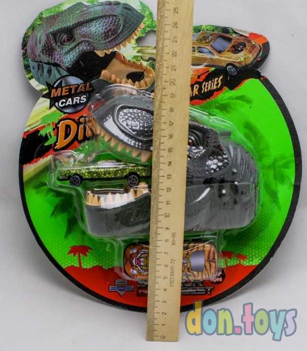 Машинки "Пасть динозавра" катапульта с запуском, 2 металлич. машинки, арт. XL5402-1, фото 2