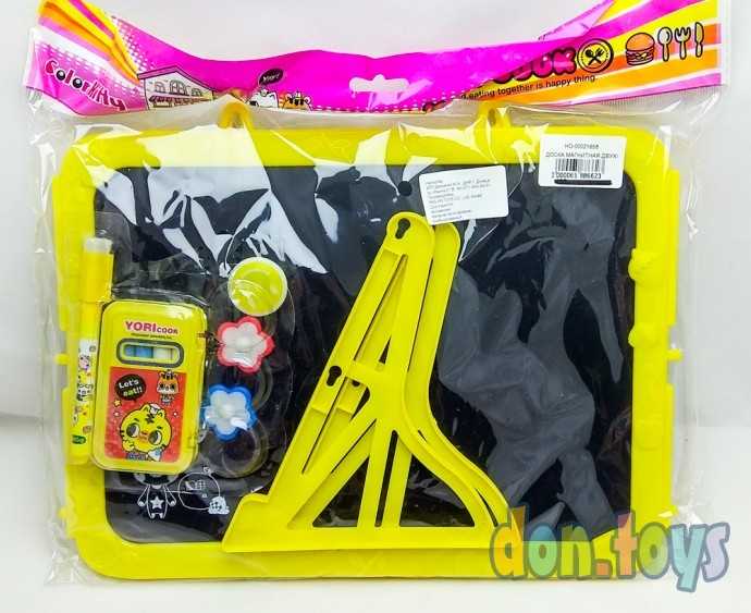 Доска магнитная двухсторонняя, под маркер и мел на подставках (мел, маркер, магниты), арт. 21658, фото 2