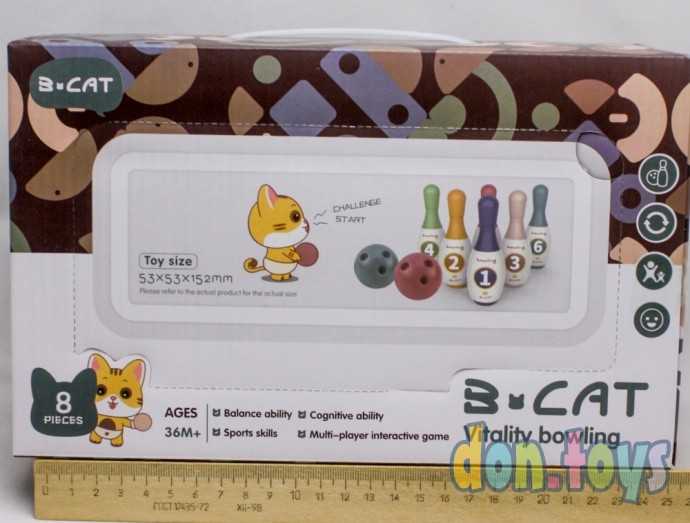 Боулинг «Котята», 6 кеглей 15х5 см, 2 мяча d=8см, арт. 7532897, фото 2