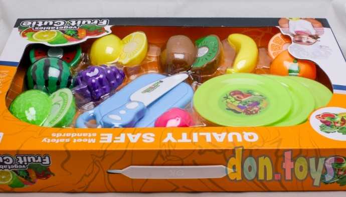 Набор фруктов на липучке с посудой 13 предметов, арт.582-22, фото 4