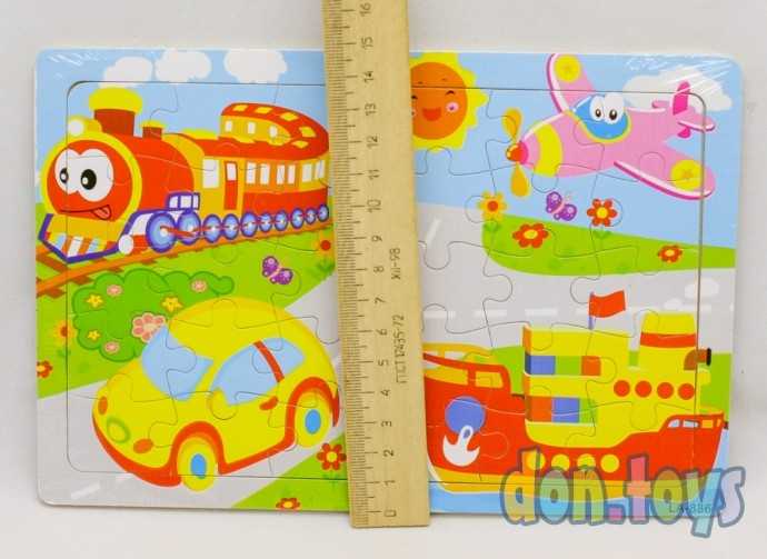 Пазл-рамка деревянная Городской транспорт, (30 деталей). арт. G84, фото 3