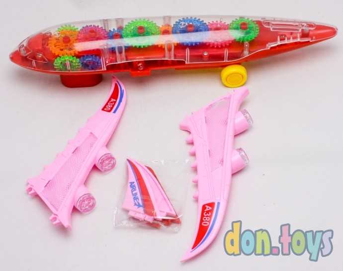 Самолет прозрачный с шестеренками, свет, звук, арт. KH332-5, фото 7