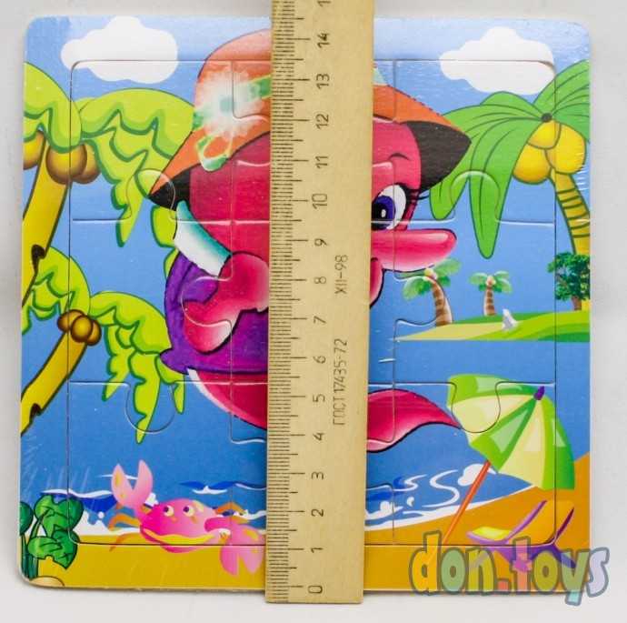 Пазл-рамка деревянная. 15x15 Рыбка в шляпе (9 деталей), арт. 678155, фото 3