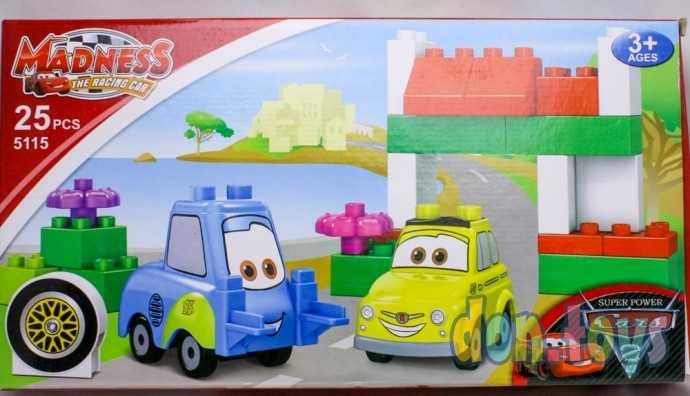 Конструктор Тачки, две машинки, 25 деталей, арт. 5115, фото 1